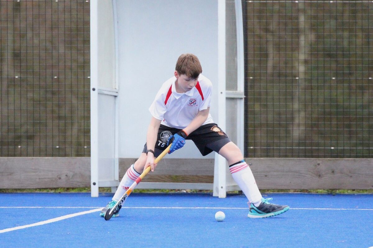 Tristan Bloor playing hockey